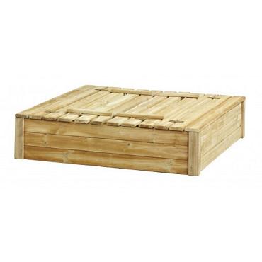 Zandbak Tom met deksel/zitbank 120x120x30 cm, groen geïmpregneerd