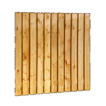 Grenen geschaafd plankenscherm 23-planks 15 mm, 180 x 180 cm, verticaal recht, groen geïmpregneerd.