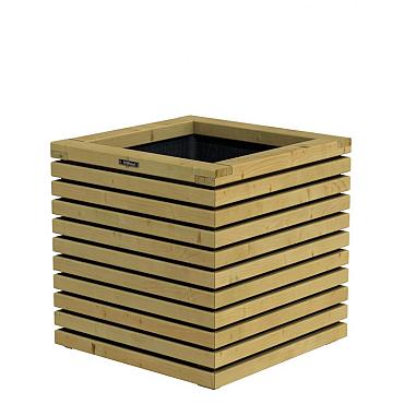 Bloembak Elan 60 Excellent, 60x60x60cm, groen geïmpregneerd.