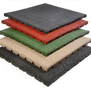 Rubbertegel 50x50x2,5cm, zwart