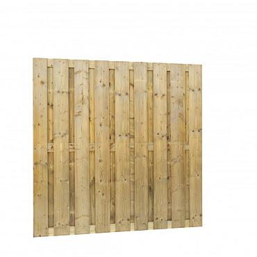 Jumboscherm geschaafd vuren 20-planks 15 mm, 180x180cm, recht, groen geïmpregneerd