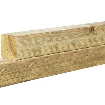 Grenen geschaafde paal 8,8x8,8x400 cm, zonder diamantkop, groen geïmpregneerd