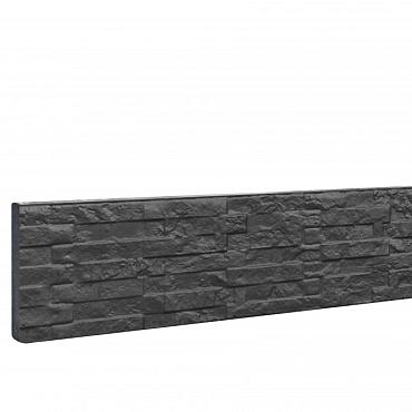 Betonplaat dubbelzijdig leisteenmotief 36x3,5x184 cm, antraciet ongecoat