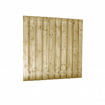 Jumboscherm geschaafd vuren 21-planks 15 mm, 180x180cm, recht verticaal, groen geïmpregneerd