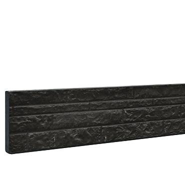 Betonplaat dubbelzijdig rotsmotief 36x3,5x184 cm, antraciet gecoat