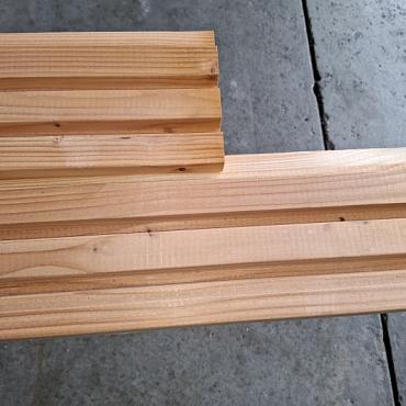 Douglas geschaafd rhombus triple profiel 2,5x14,4x300cm onbehandeld.