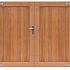 Hardhouten dubbele toegangspoort, verticaal, 300x180 cm incl beslag