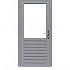 Hardhouten enkele 1-ruits deur Prestige met dubbelglas, linksdraaiend, 109x221 cm, grijs gegrond
