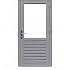 Hardhouten enkele 1-ruits deur Prestige met dubbelglas, rechtsdraaiend, 109x221 cm, grijs gegrond
