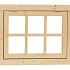 Vuren 6-ruits uitzetraam, 91x70 cm, onbehandeld