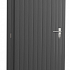 Vuren enkele dichte deur extra breed inclusief kozijn, linksdraaiend. 112x201 cm, antraciet gespot