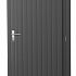 Vuren enkele dichte deur extra breed inclusief kozijn, rechtsdraaiend. 112x201 cm, antraciet gespo