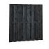Naaldhout geschaafd plankenscherm 18-planks 15 mm, 180x180cm, recht, geïmpregneerd en zwart gedom