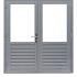 Hardhouten dubbele 1-ruits deur Prestige met dubbelglas, 202x221 cm, grijs gegrond