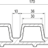 PROMO Composiet rhombus triple lichtgrijs in lengtes 290-390cm