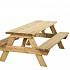 Picknicktafel Bobito, 42 mm dik, bladmaat 220x71 cm, groen geïmpregneerd